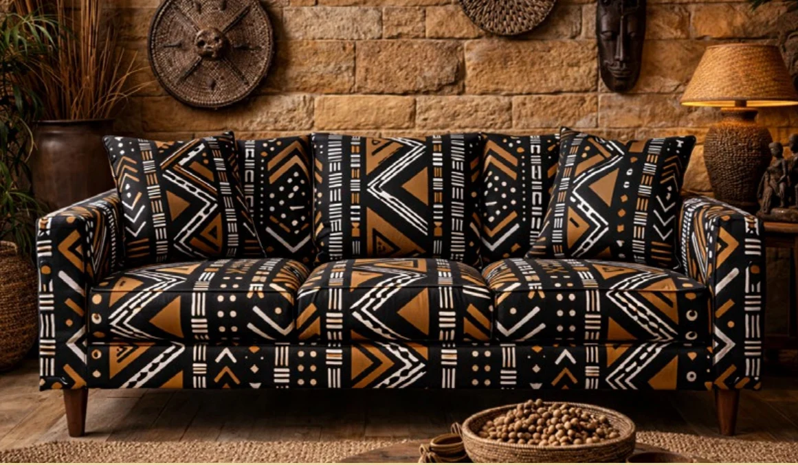 Source African textile sofa display