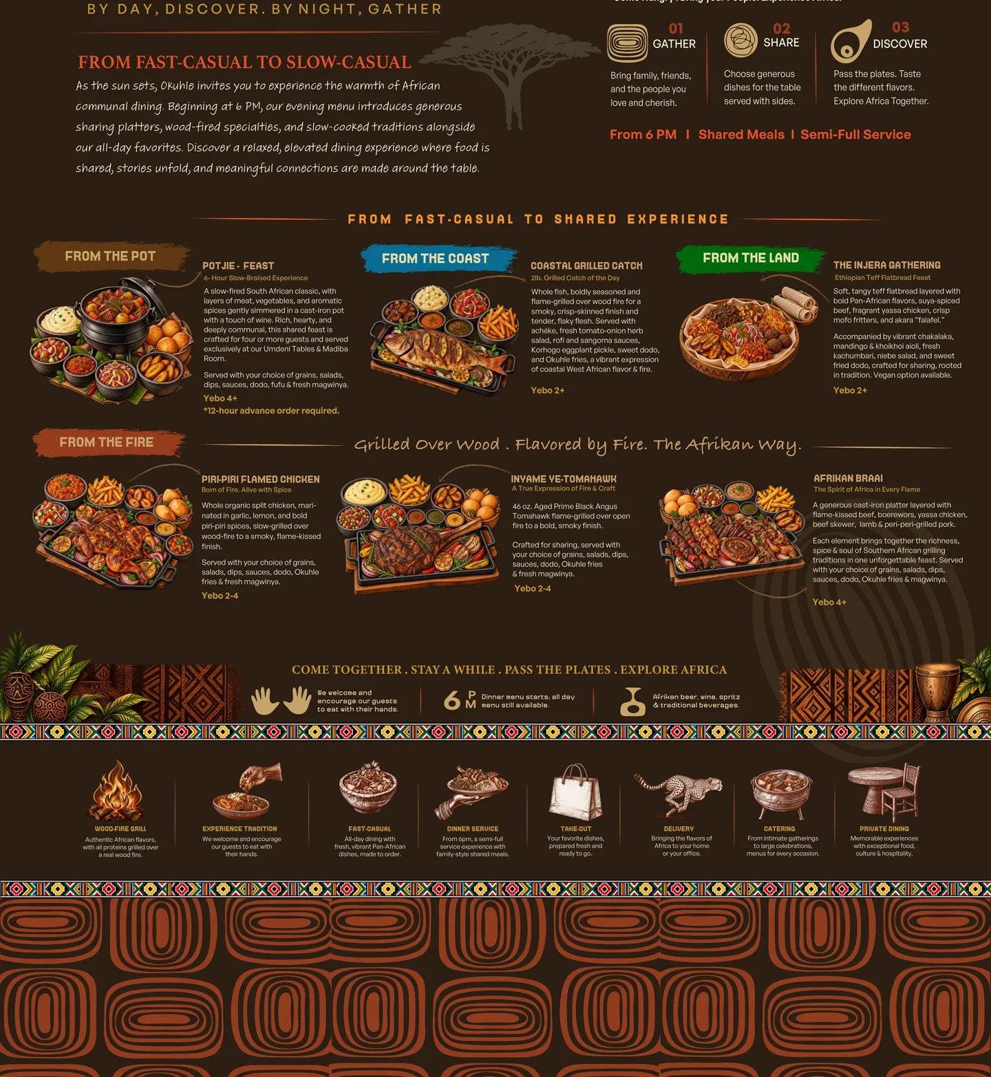 Okuhle menu, section 3